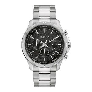 Bulova Men's Classic Stainless Steel Six-Hand Chronograph Quartz Watch, 43M